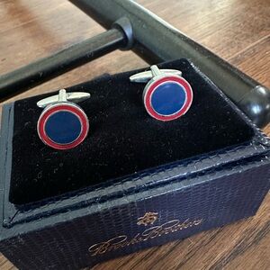 Brooks Brothers Cufflinks with Navy and Crimson Design